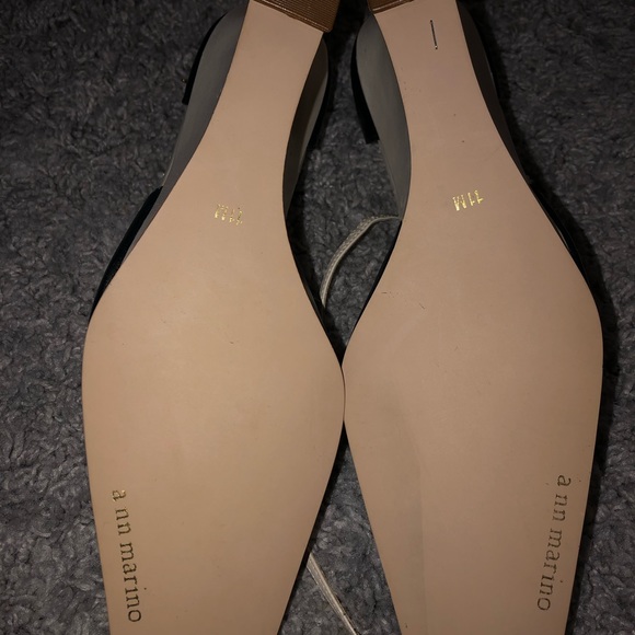 BNWOT navy blue and cream Ann Marino women wedge heels. - Picture 4 of 6